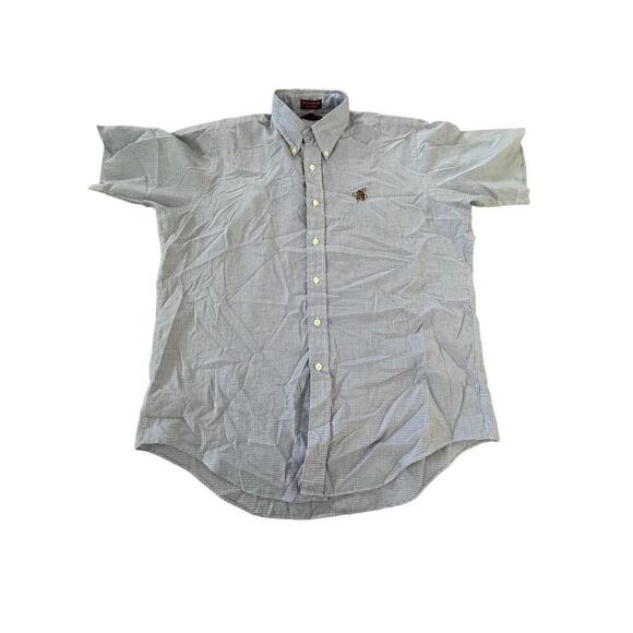 Chaps x Ralph Lauren Men's Blue White Plaid Print Button Down Shirt Size Large - Picture 3 of 8